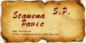 Stamena Pavić vizit kartica